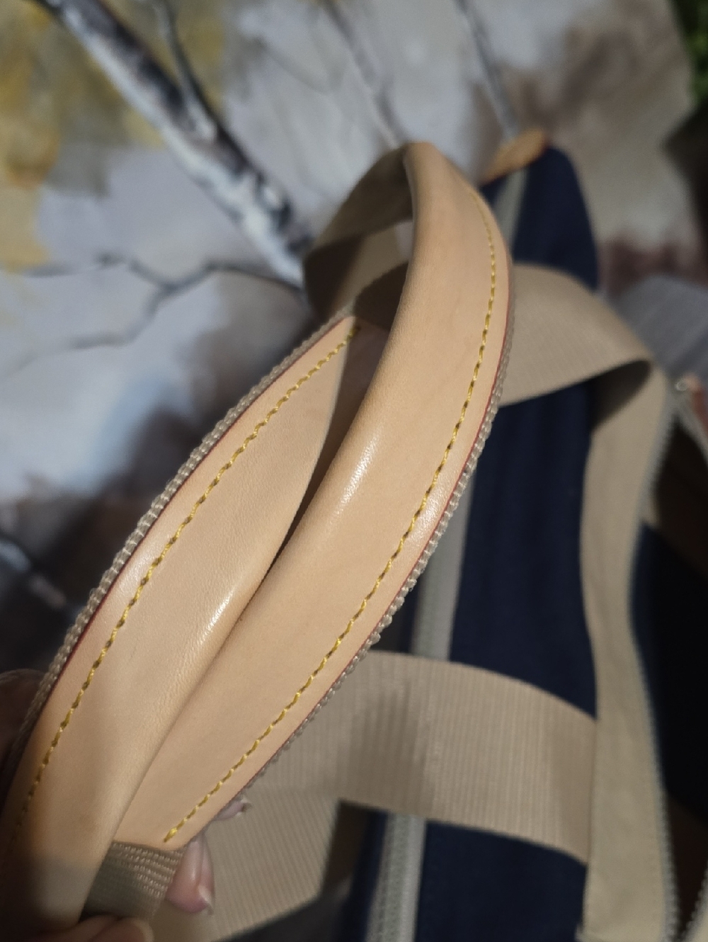 Dooney & Bourke Navy and Khaki Canvas Tote - Picture 3 of 7